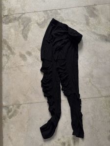 Ruffled Black Leggings