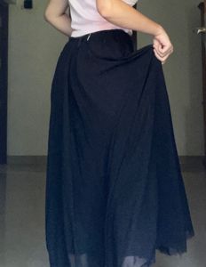 Solid Black Wrap Skirt