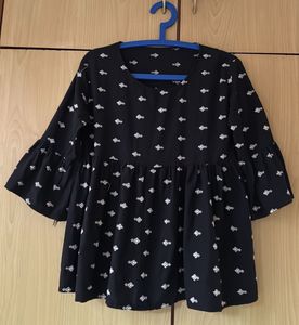 Black Embroidered Top