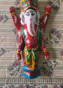 Lord Ganesh Wood Work Idol