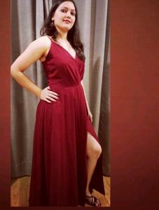 Burgundy Wrap Maxi Dress