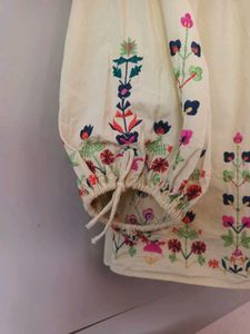 Embroidered Peasant Top