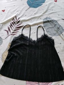 Black lace trim cami