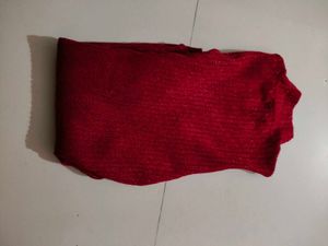 Red Ribbed Knit Top