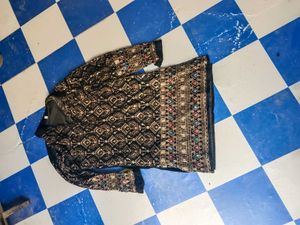 Vintage Style Geometric Print Kurta