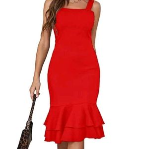 Attractive Red Party Dress.