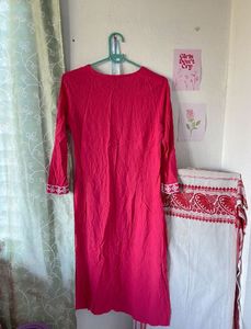 SALE:- Pink Embroidered Kurta