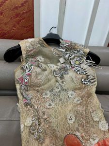 Indo Western Organge N Beige Gown