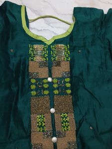Green Kurtha Set