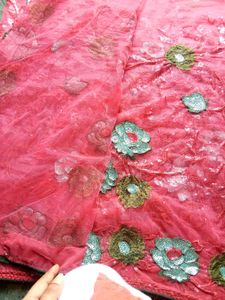 Sequins Saree Girlish Look
