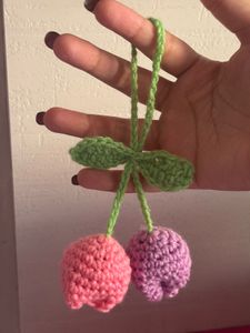 Crochet Tulip Keychain