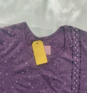 Purple Embellished T-Shirt Dress