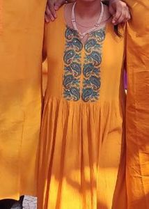 Orange Paisley Detail Top