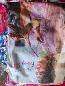 Red And Blue Wedding Saree 4Beautiful Bride