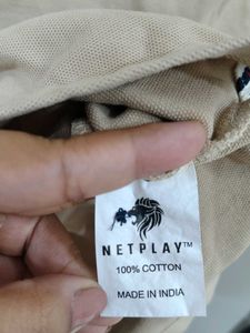 NETPLAY Men&#39;s Casual Beige Polo Shirt