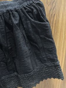 Black Lace Trim Shorts