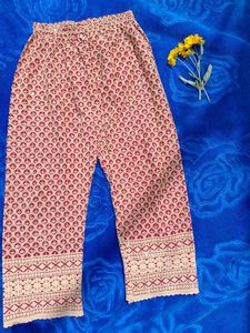 Chikankari Red Trouser.
