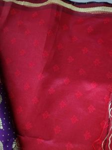 Purple Saree With Red Border