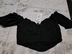 Black Corset Crop Top