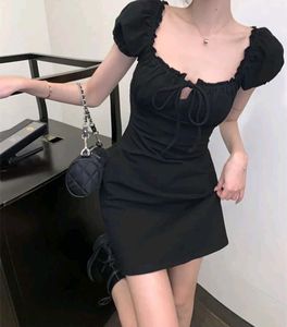 Black  Square Neck Dress Mini🖤🎚
