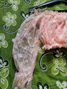 Pink Daisy Mesh Top