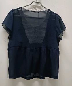 Vintage Blue Transparent Top