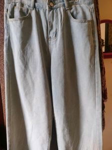 Light Blue Straight Fit Denim .