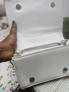 Chic White Top Handle Bag