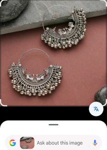 Oxidized Silver Jhumka Earrings