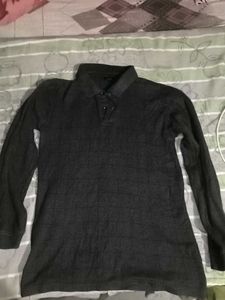 Men's Grey Long Sleeve Polo