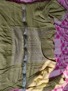 Olive Green Embroidered Kurta