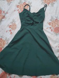 Green Back Knot Stylish Frock