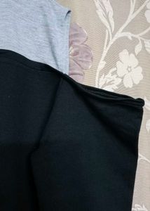 Black-grey Sweat Shirt With Shoulder Cut