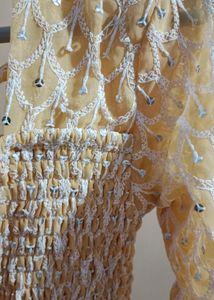 Chikankari Peplum Top With Full Sleeves