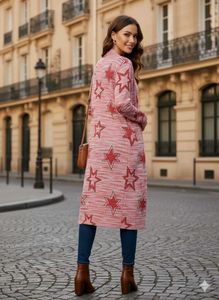 Star Print Duster Cardigan