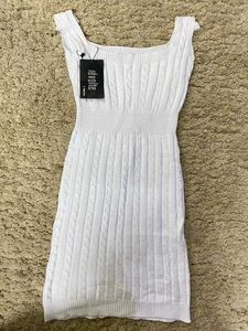 White Knit Bodycon Dress