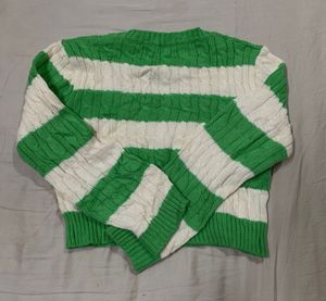 Striped Cable Knit Sweater