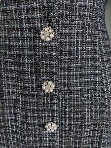 Chic Tweed Button-Down Dress