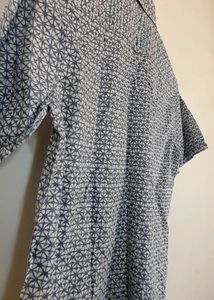 White Blue Combination Half Sleeve Very Nice Shirt