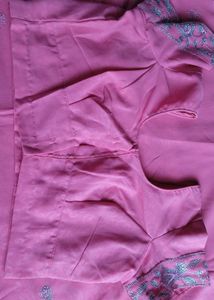 Pink Embroidered Saree