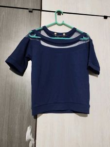 Stylish Blue Sheer Top