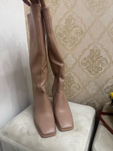 Stylish Beige Knee-High Boots