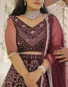 Heavy Designer Bridal Lehanga With Stones &amp; Beads