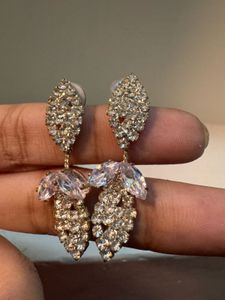 Sparkling Crystal Leaf Earrings