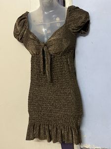 Pintrest Padded Full Glitter Party Wear Mini Piece