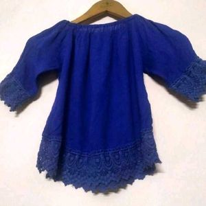 Blue Off-Shoulder Top