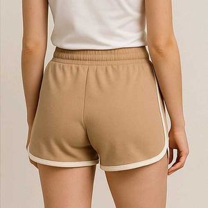 Tan Y-detail Lounge Shorts