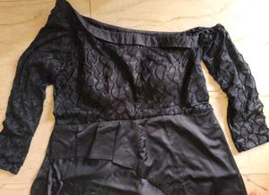 Elegant One-Shoulder Black Dress