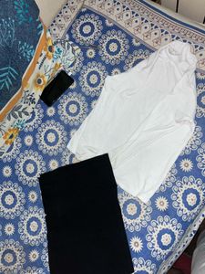 Combo Black Skirt White Top