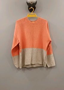 Peach Colorblock Sweater